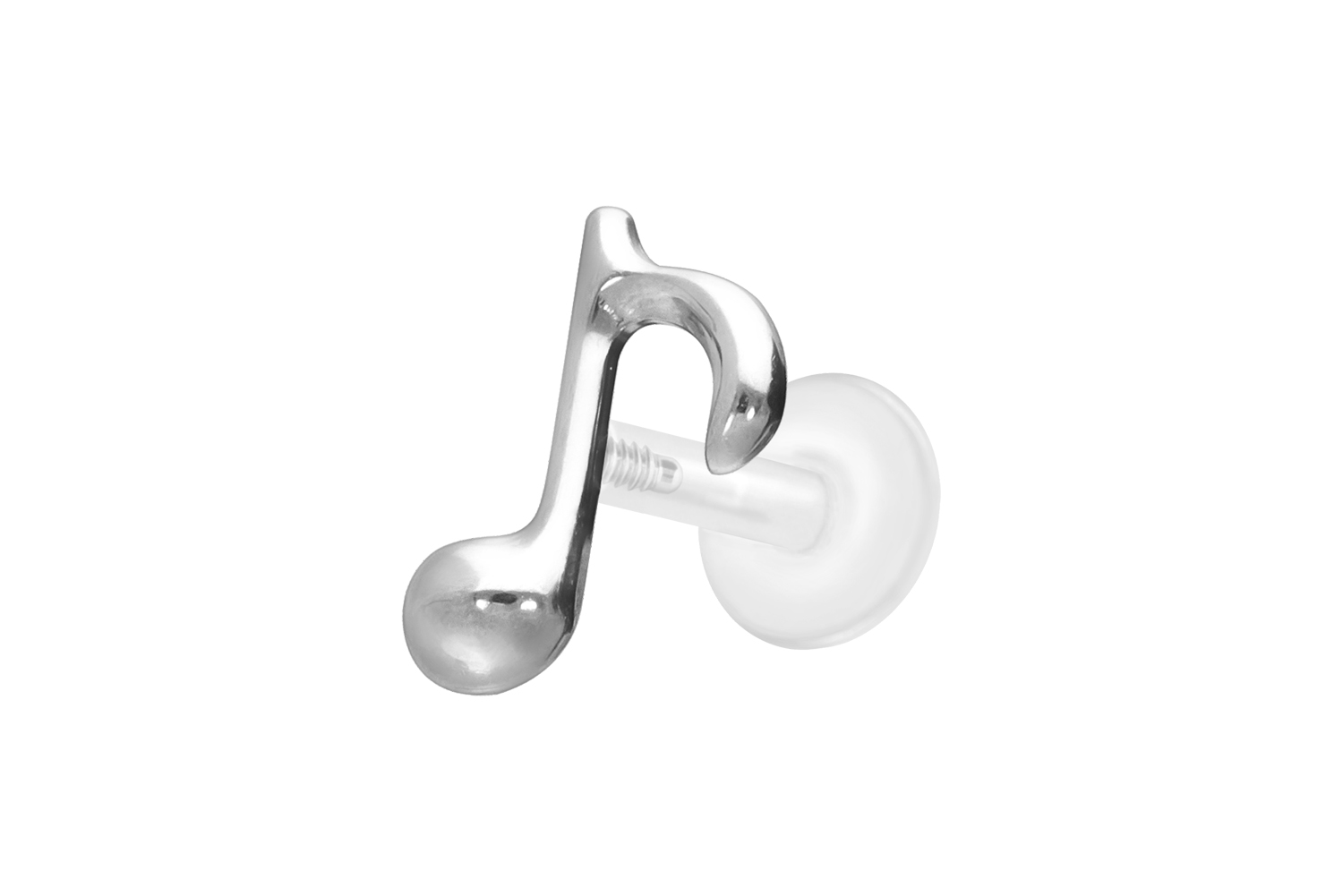 PTFE Labret Piercing mit Innengewinde + Titan-Aufsatz ACHTELNOTE